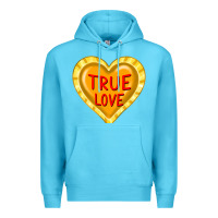 Ocean Blue valentine's day hearts Premium Hoodie - FaDigitalArtStudio
