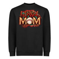 Black blessed baseball mom lightbulb letters Heavyweight Sweatshirt - OliviaCreatesArt