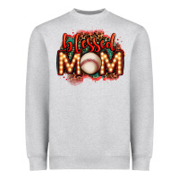 Heather Grey blessed baseball mom lightbulb letters Heavyweight Sweatshirt - OliviaCreatesArt