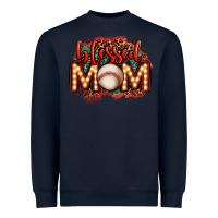 Navy blessed baseball mom lightbulb letters Heavyweight Sweatshirt - OliviaCreatesArt