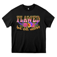 Black flawed but still worthy romans 5 8 Heavy Core Tee - NancyCooperArtShop