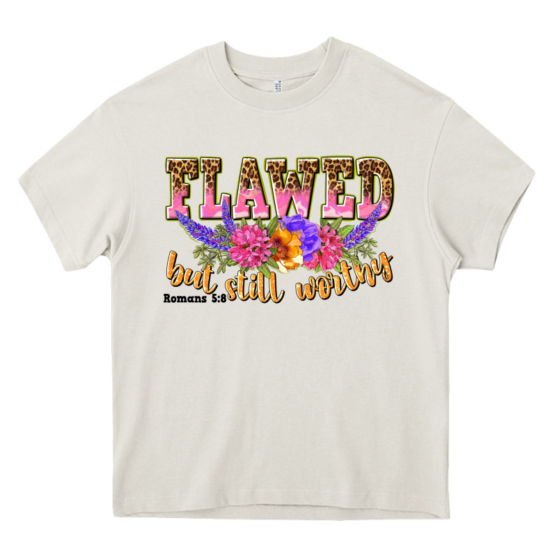 Flawed But Still Worthy Romans 5 8 Heavy Core Tee by NancyCooperArtShop | Teevron
