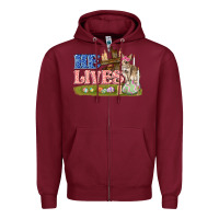 Burgundy he lives easter Zipper Hoodie - FaDigitalArtStudio