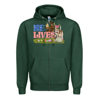 Sports Green he lives easter Zipper Hoodie - FaDigitalArtStudio