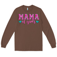 Chestnut mama of girls floral pattern turquoise heart Long Sleeve Tee - Jasminsmagicworld