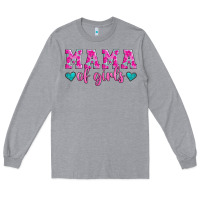 Heather Grey mama of girls floral pattern turquoise heart Long Sleeve Tee - Jasminsmagicworld