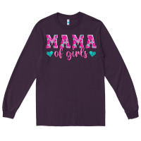 Plum mama of girls floral pattern turquoise heart Long Sleeve Tee - Jasminsmagicworld