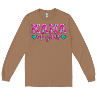 Toasted Coconut mama of girls floral pattern turquoise heart Long Sleeve Tee - Jasminsmagicworld