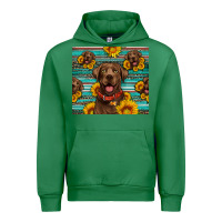 Emerald Chocolate Labrador with sunflowers western Urban Hoodie - Artiststas