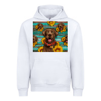White Chocolate Labrador with sunflowers western Urban Hoodie - Artiststas