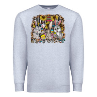 Heather Grey Happy Easter Premium Sweatshirt - CowhideDigitalArt