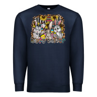 Navy Happy Easter Premium Sweatshirt - CowhideDigitalArt