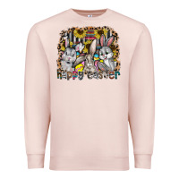 Pale Pink Happy Easter Premium Sweatshirt - CowhideDigitalArt