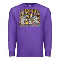 Purple Happy Easter Premium Sweatshirt - CowhideDigitalArt