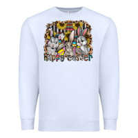 White Happy Easter Premium Sweatshirt - CowhideDigitalArt