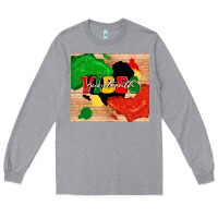 Heather Grey juneteenth vibes Long Sleeve Tee - TumblerDesignByShophia