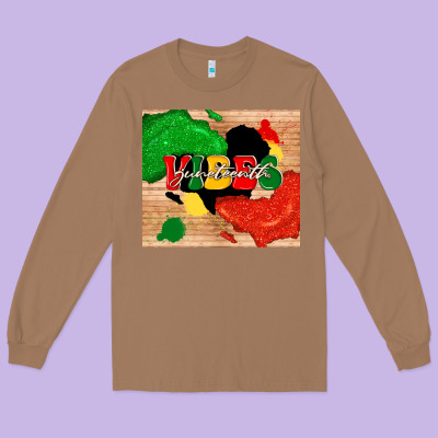 Juneteenth Vibes Long Sleeve Tee Designed By Tumblerdesignbyshophia