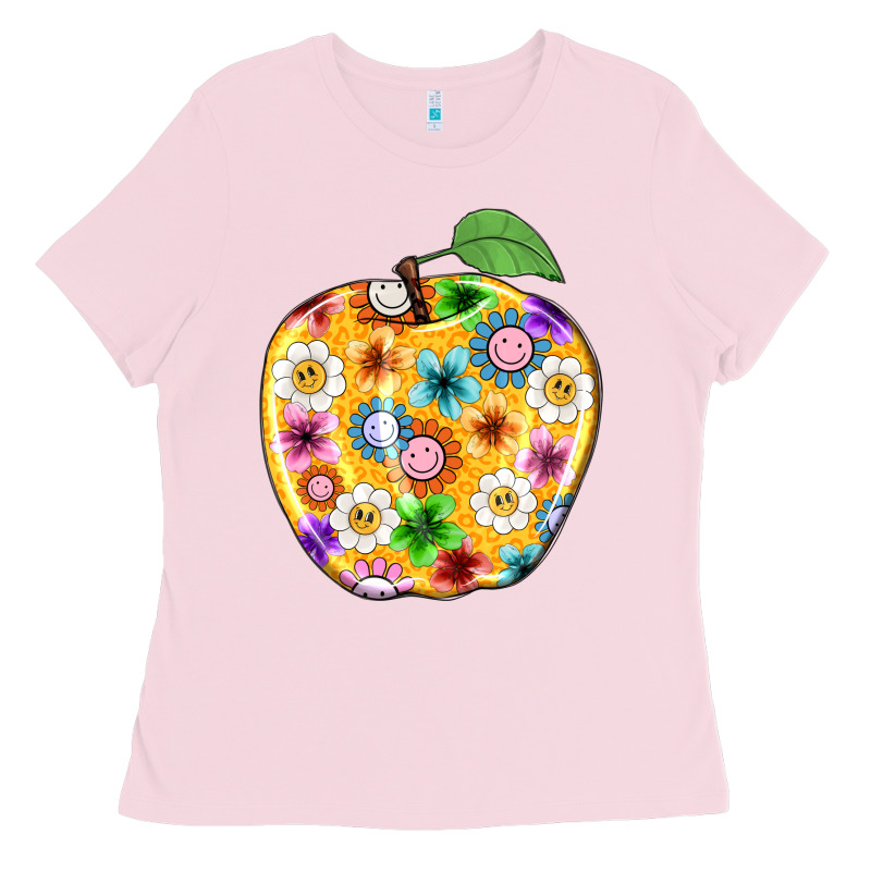 Colorful Flora Apple Teacher Ladies Tee by NancyCooperArtShop | Teevron