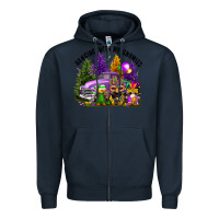 Navy mardi gras hanging with my gnomies Zipper Hoodie - FaDigitalArtStudio
