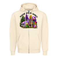 Sandshell mardi gras hanging with my gnomies Zipper Hoodie - FaDigitalArtStudio