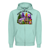 Seafoam mardi gras hanging with my gnomies Zipper Hoodie - FaDigitalArtStudio
