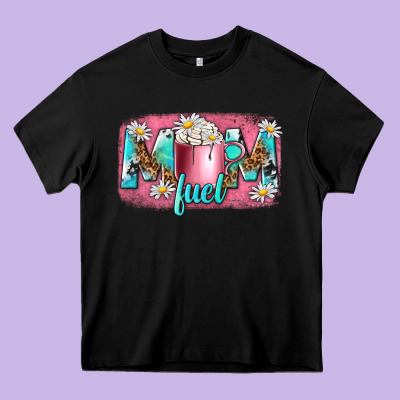 Mom Fuel Heavy Core Tee Designed By Nancycooperartshop