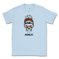 Dusty Blue Western Brown Glitter Cowhide Patterned Mom Skull Classic Tee - Bettercallsaul