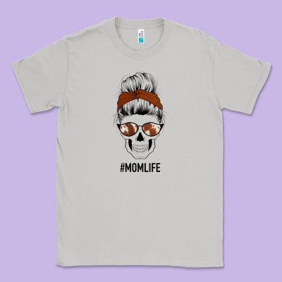 Western Brown Glitter Cowhide Patterned Mom Skull Classic Tee Designed By Bettercallsaul