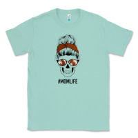 Seafoam Western Brown Glitter Cowhide Patterned Mom Skull Classic Tee - Bettercallsaul