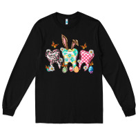 Black Happy Easter Day teeth Long Sleeve Tee - HowdyJamesFarm