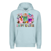 Blue Mist Happy Easter Coffee Cups With Bunny Premium Hoodie - BundleAndBundleShop