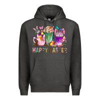 Charcoal Heather Happy Easter Coffee Cups With Bunny Premium Hoodie - BundleAndBundleShop