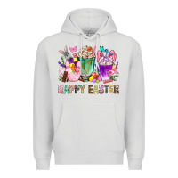 Dove Grey Happy Easter Coffee Cups With Bunny Premium Hoodie - BundleAndBundleShop