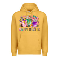 Mustard Happy Easter Coffee Cups With Bunny Premium Hoodie - BundleAndBundleShop