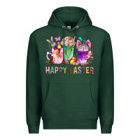 Sports Green Happy Easter Coffee Cups With Bunny Premium Hoodie - BundleAndBundleShop