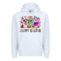 White Happy Easter Coffee Cups With Bunny Premium Hoodie - BundleAndBundleShop