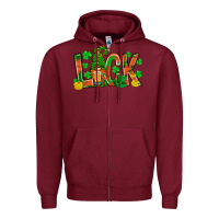 Burgundy Western Luck With Gnome And Beer Zipper Hoodie - BundleAndBundleShop