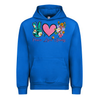 Cobalt peace love springwith flowers and butterfly Urban Hoodie - Artiststas