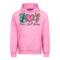 Fuchsia Pink peace love springwith flowers and butterfly Urban Hoodie - Artiststas