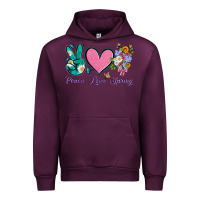 Mauve Wine peace love springwith flowers and butterfly Urban Hoodie - Artiststas