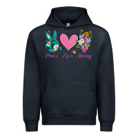 Navy peace love springwith flowers and butterfly Urban Hoodie - Artiststas