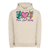 Pigment French Oak peace love springwith flowers and butterfly Urban Hoodie - Artiststas