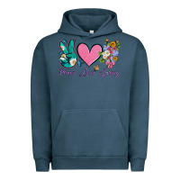 Pigment Midnight Navy peace love springwith flowers and butterfly Urban Hoodie - Artiststas