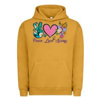 Pigment Peanut Butter peace love springwith flowers and butterfly Urban Hoodie - Artiststas