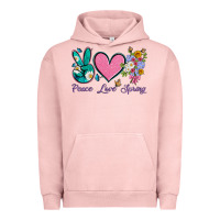 Peace Love Springwith Flowers And Butterfly Urban Hoodie | Teevron