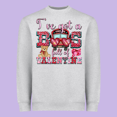 I've Got A Bus Full Of Valentine Heavyweight Sweatshirt Designed By Oliviacreatesart