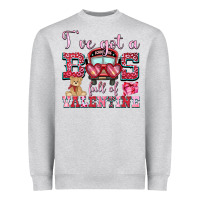 Heather Grey i've got a bus full of valentine Heavyweight Sweatshirt - OliviaCreatesArt