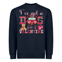 Navy i've got a bus full of valentine Heavyweight Sweatshirt - OliviaCreatesArt