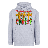 Heather Grey christmas begins with christ Heavyweight Hoodie - CowhideDigitalArt