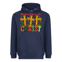 Navy christmas begins with christ Heavyweight Hoodie - CowhideDigitalArt